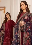 Baroque -Embroidered Chiffon Unstitched-Fire Stone- What U Wear