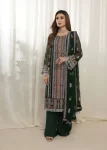 Mahiz Embroidered Semi Stitched Chiffon 3Pcs- What U Wear