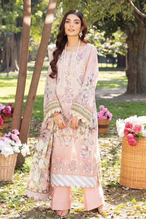 Adans Libas Summerkari 2 Embroidered Lawn Unstitched 3pcs- What U Wear