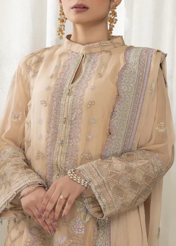 Mahiz Embroidered Semi Stitched Chiffon 3Pcs- What U Wear
