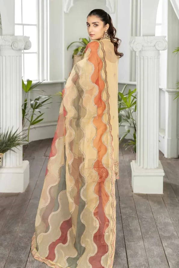 Adan’s Libas Amira Emb. Hand Embellished Organza Semi Stitched 3pcs- What U Wear
