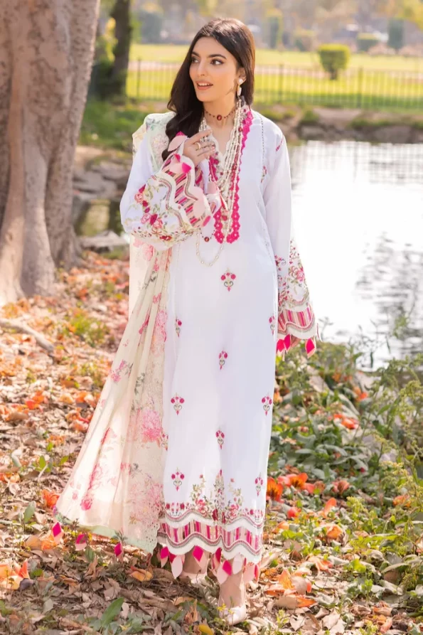 Adans Libas Morzine Embroidered Lawn Unstitched 3pcs- What U Wear