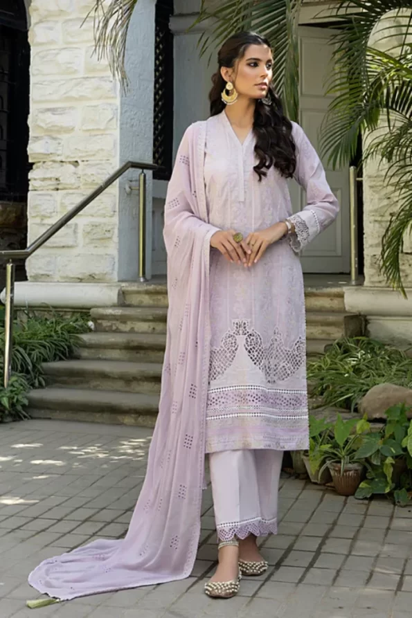 Luckhnowi Unstitched Embroidered Lawn 3pcs- What U Wear
