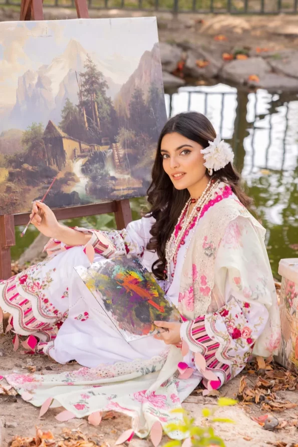 Adans Libas Morzine Embroidered Lawn Unstitched 3pcs- What U Wear