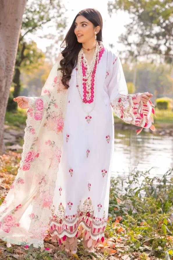 Adans Libas Morzine Embroidered Lawn Unstitched 3pcs- What U Wear
