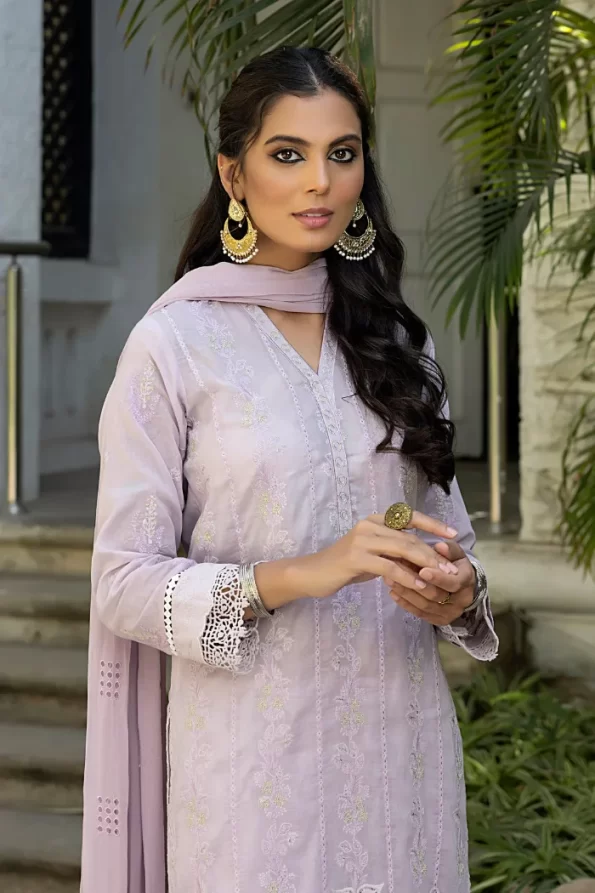 Luckhnowi Unstitched Embroidered Lawn 3pcs- What U Wear