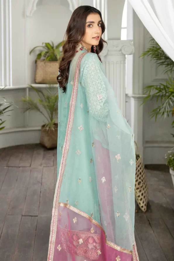 Adan’s Libas Amira Emb. Hand Embellished Organza Semi Stitched 3pcs- What U Wear