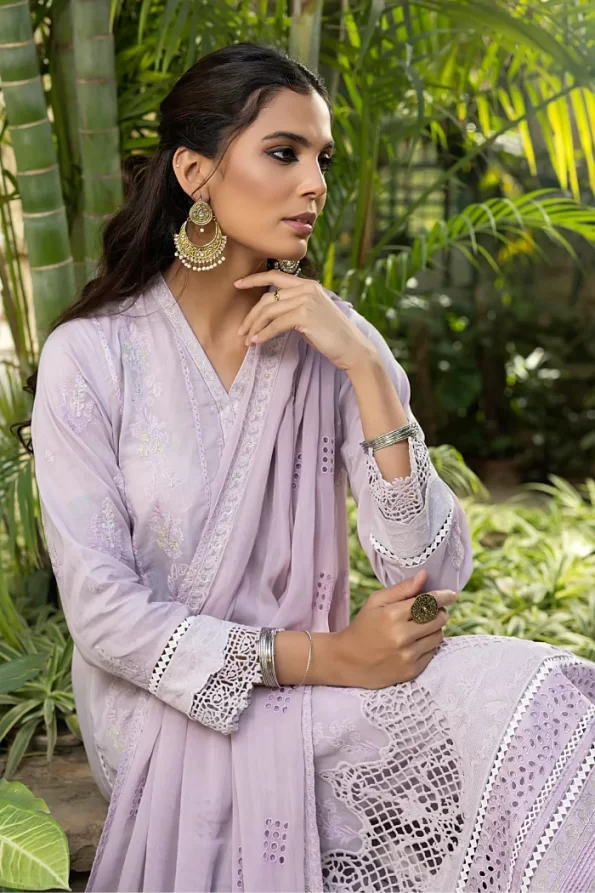 Luckhnowi Unstitched Embroidered Lawn 3pcs- What U Wear
