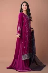 Zeen 3pcs Unstitched Embroidered Velvet Suit- What U Wear