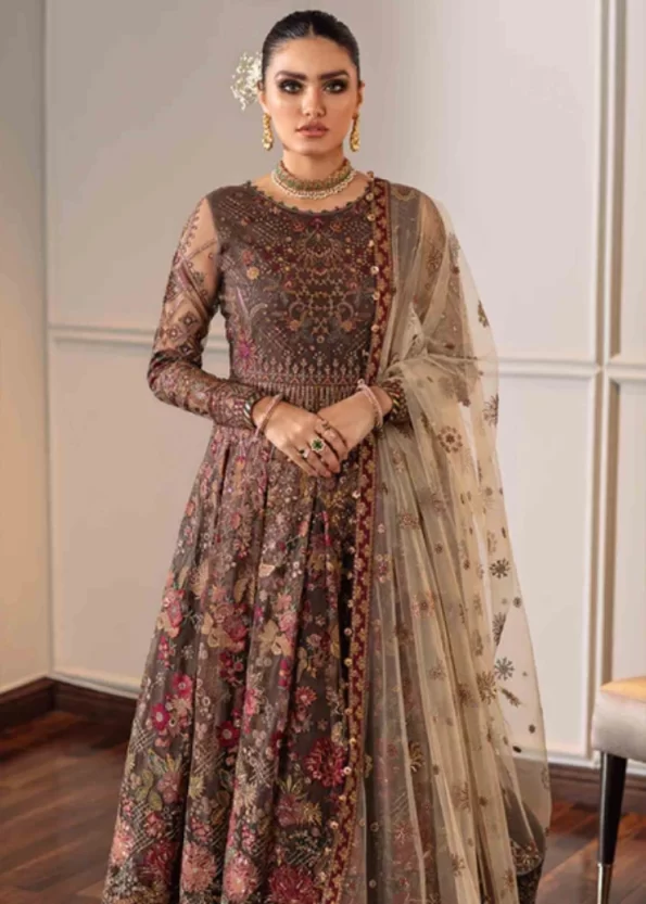 Baroque -Embroidered Net Unstitched Luxury Suit- What U Wear