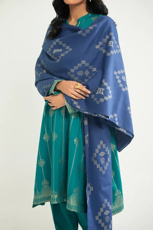 Cross Stitch Diamond Trellis-B-3Pc Cotton Jacquard Suit- What U Wear