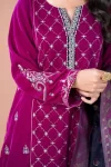 Zeen 3pcs Unstitched Embroidered Velvet Suit- What U Wear