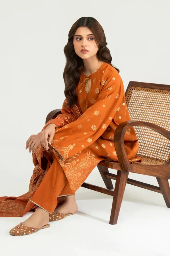 Cross Stitch Verdure Tale-A-3Pc Cotton Jacquard Suit- What U Wear
