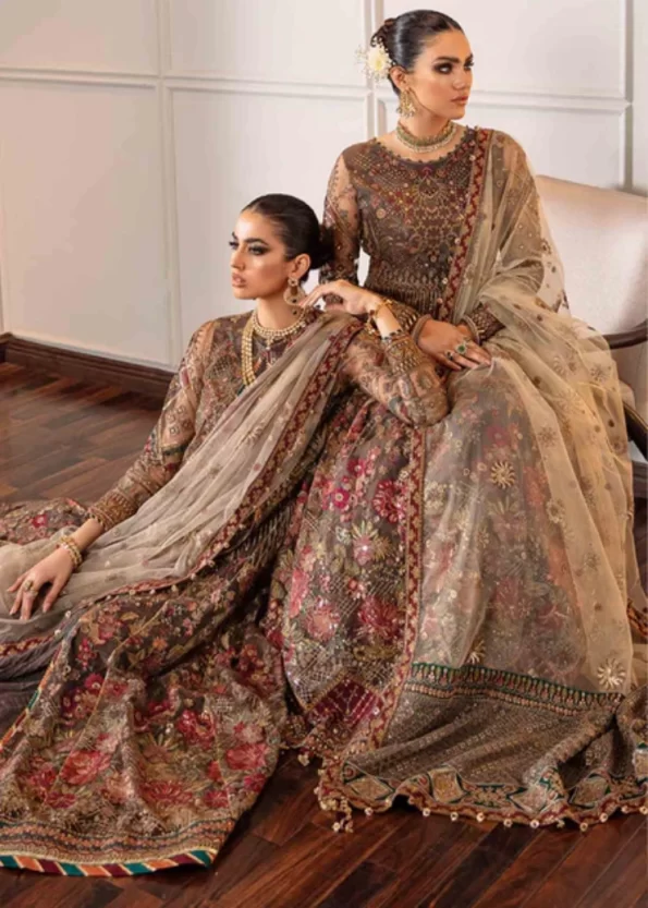 Baroque -Embroidered Net Unstitched Luxury Suit- What U Wear