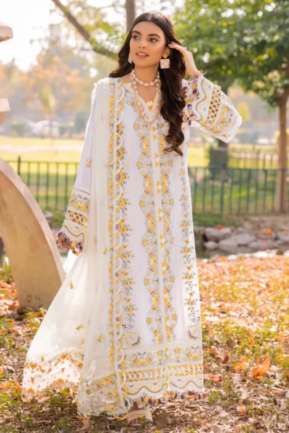 Adans Libas Morzine Embroidered Lawn Unstitched 3pcs- What U Wear