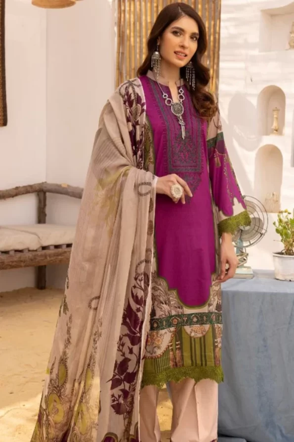 Johra Sahil Embroidered Digital Printed Lawn Unstitched 3pcs- What U Wear