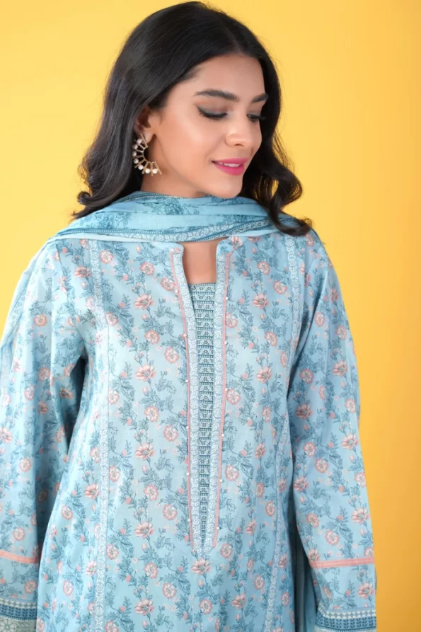 Zeen Stitched 3 Piece Printed Lawn- What U Wear
