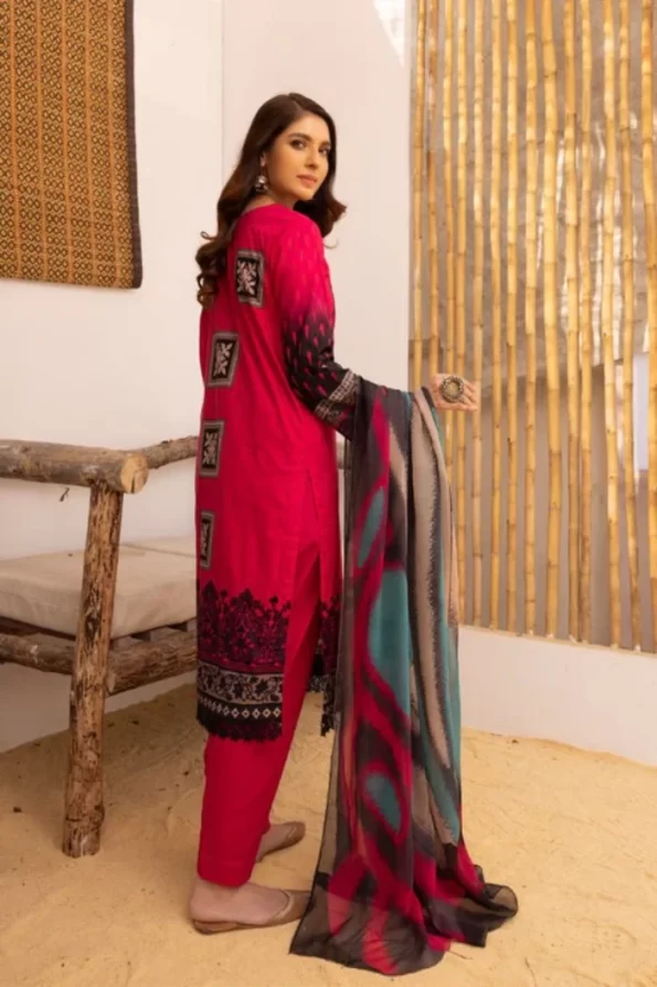 Johra Sahil Embroidered Digital Printed Lawn Unstitched 3pcs- What U Wear