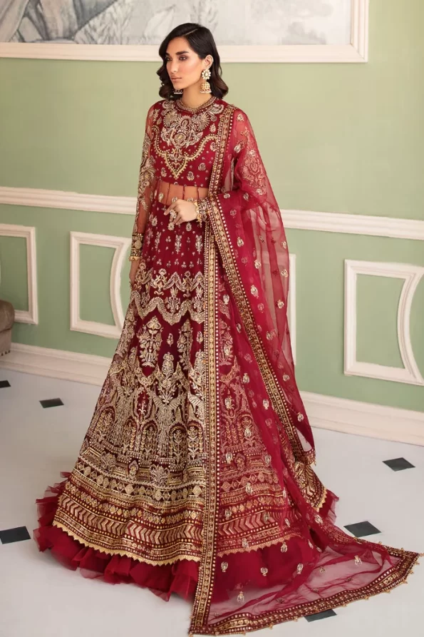 Afrozeh Luxury Embroidered Net Wedding Formals-Norah- What U Wear