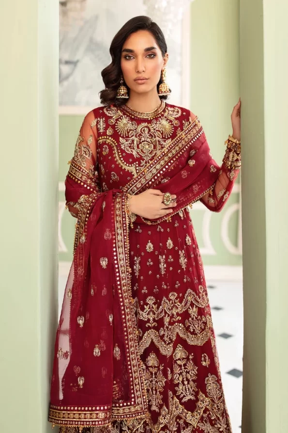 Afrozeh Luxury Embroidered Net Wedding Formals-Norah- What U Wear