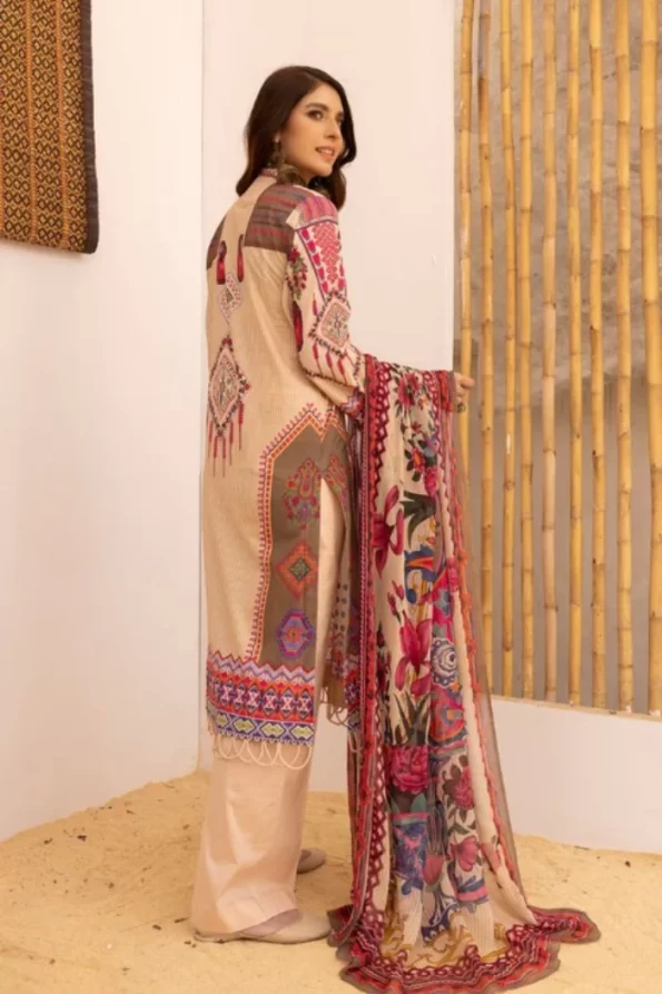 Johra Sahil Embroidered Digital Printed Lawn Unstitched 3pcs- What U Wear