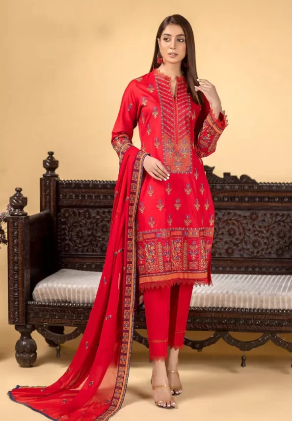 Manizay Zarlish Unstiched 3Pcs-01- What U Wear