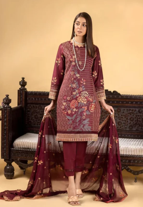Manizay Zarlish Unstiched 3Pcs-01- What U Wear