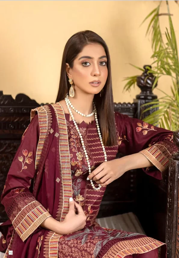 Manizay Zarlish Unstiched 3Pcs-01- What U Wear