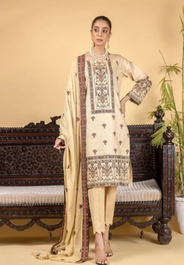 Manizay Zarlish Unstiched 3Pcs-01- What U Wear