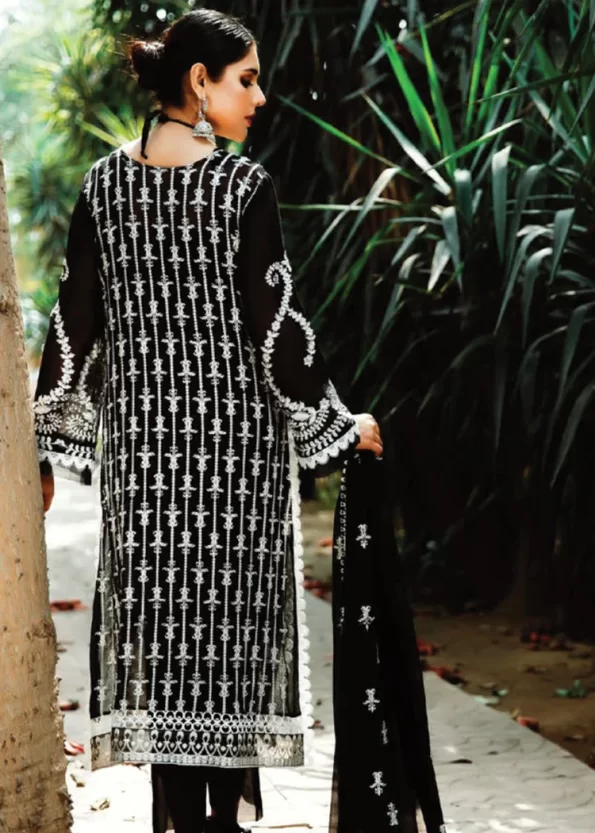 Husna Umar Embroidered Chiffon Unstitched 3pcs