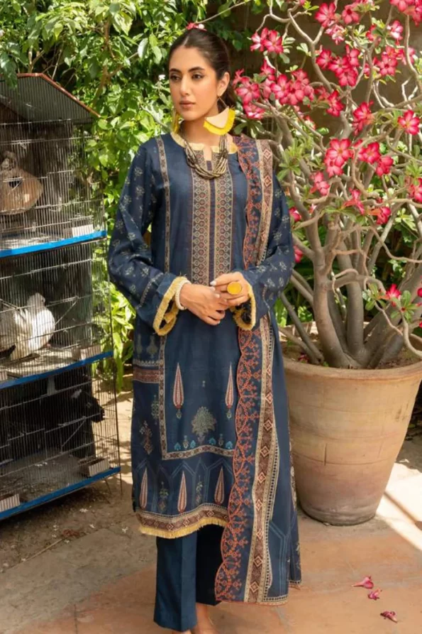 Maahru Embroidered Lawn Unstitched 3Pcs- What U Wear