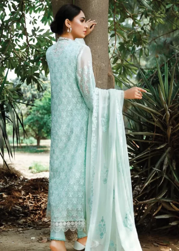 Husna Umar Embroidered Chiffon Unstitched 3pcs- What U Wear