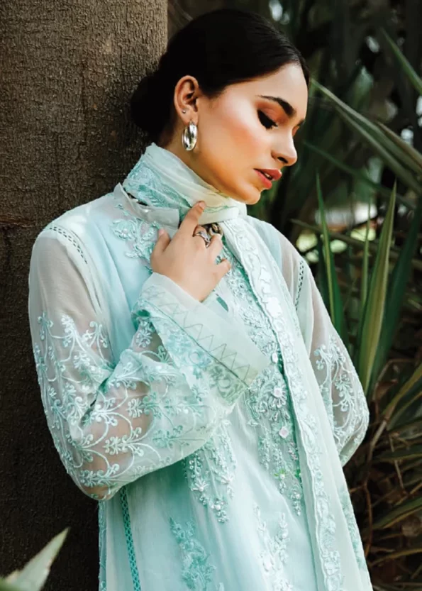 Husna Umar Embroidered Chiffon Unstitched 3pcs- What U Wear