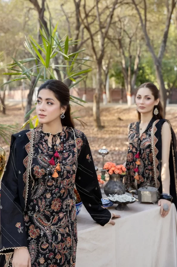 Adans Libas Blossom Embroidered Lawn Unstitched 3pcs- What U Wear