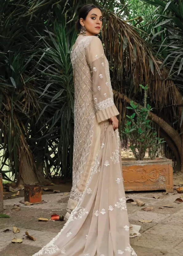 Husna Umar Embroidered Chiffon Unstitched 3pcs- What U Wear
