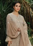 Husna Umar Embroidered Chiffon Unstitched 3pcs- What U Wear