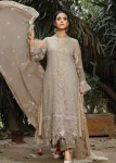 Husna Umar Embroidered Chiffon Unstitched 3pcs- What U Wear