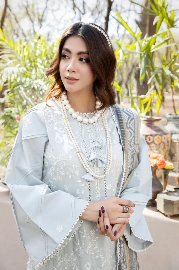 Adans Libas Blossom Embroidered Lawn Unstitched 3pcs- What U Wear