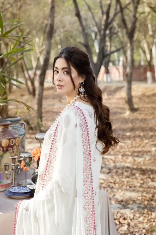 Adans Libas Blossom Embroidered Lawn Unstitched 3pcs- What U Wear
