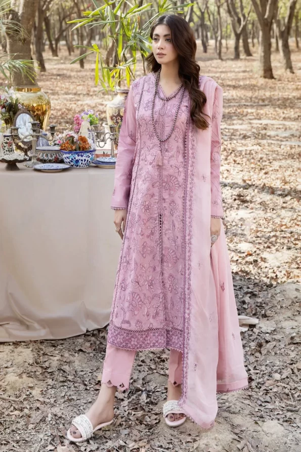 Adans Libas Blossom Embroidered Lawn Unstitched 3pcs- What U Wear