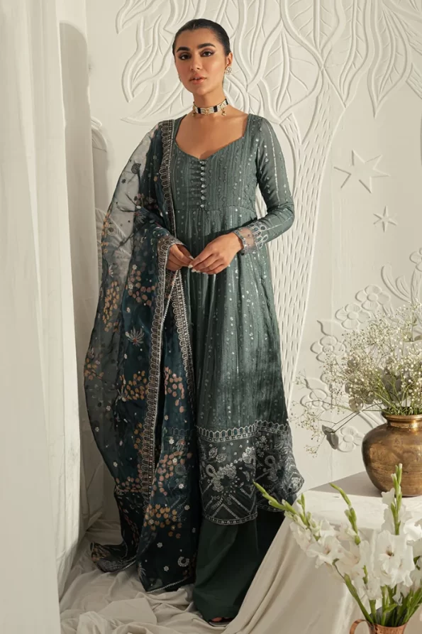 Cross Stitch VINTAGE EBONY-4pc Silk Embroidered Suit- What U Wear