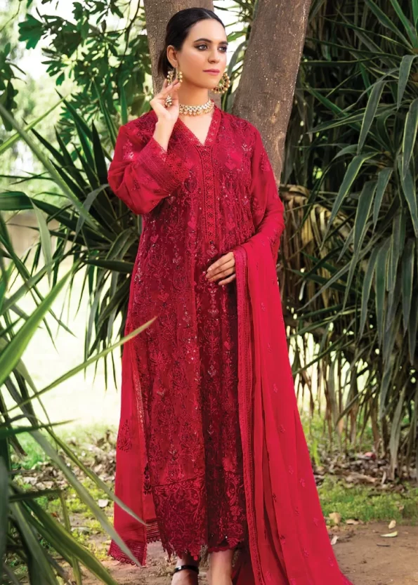 Husna Umar Embroidered Chiffon Unstitched 3pcs