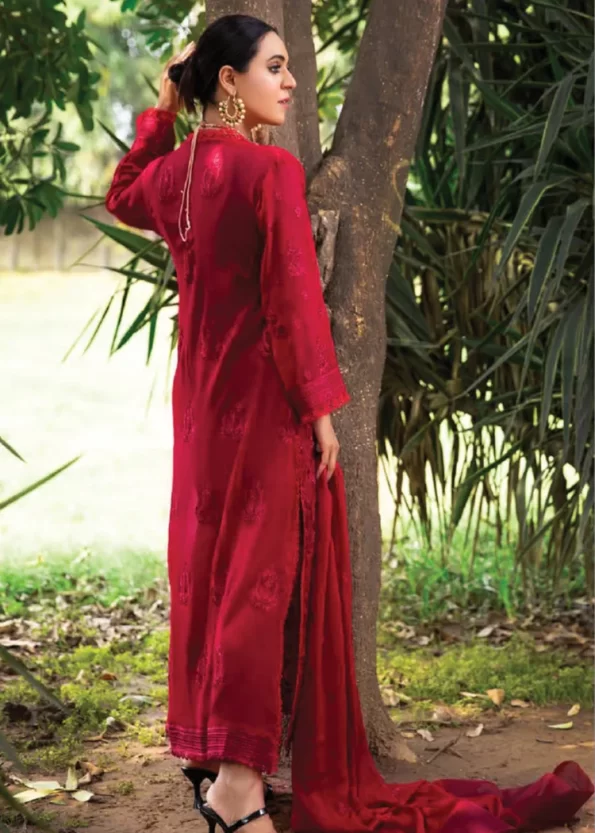 Husna Umar Embroidered Chiffon Unstitched 3pcs