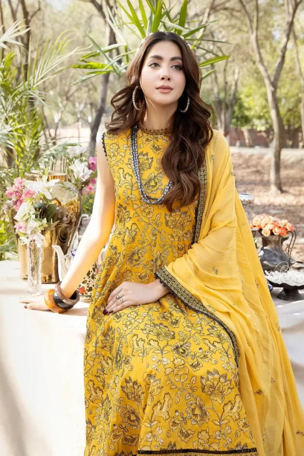 Adans Libas Blossom Embroidered Lawn Unstitched 3pcs- What U Wear