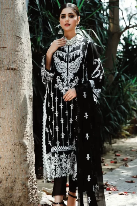 Husna Umar Embroidered Chiffon Unstitched 3pcs