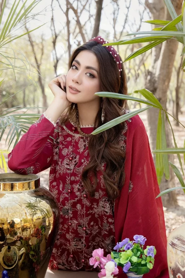 Adans Libas Blossom Embroidered Lawn Unstitched 3pcs- What U Wear