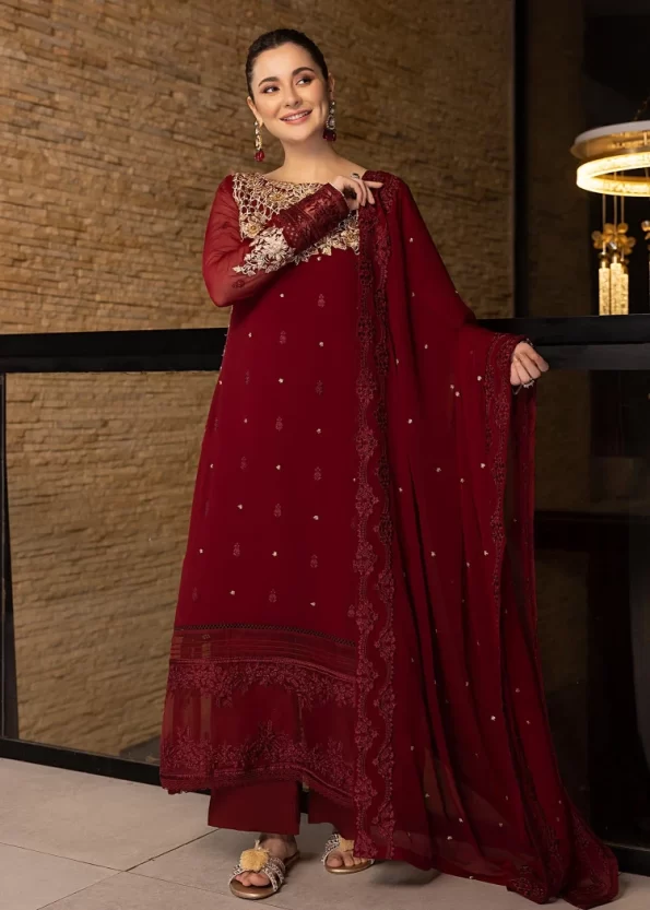 1Azure Mookaite – Unstitched Chiffon 4pc Suit- What U Wear