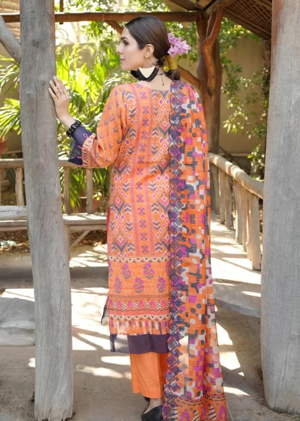 Z.Prints Golden Stripes Voile Lawn Unstitched 3Pcs- What U Wear