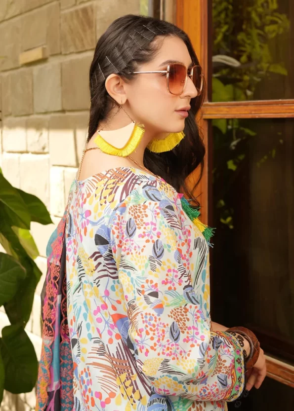 Z.Prints Golden Stripes Voile Lawn Unstitched 3Pcs- What U Wear