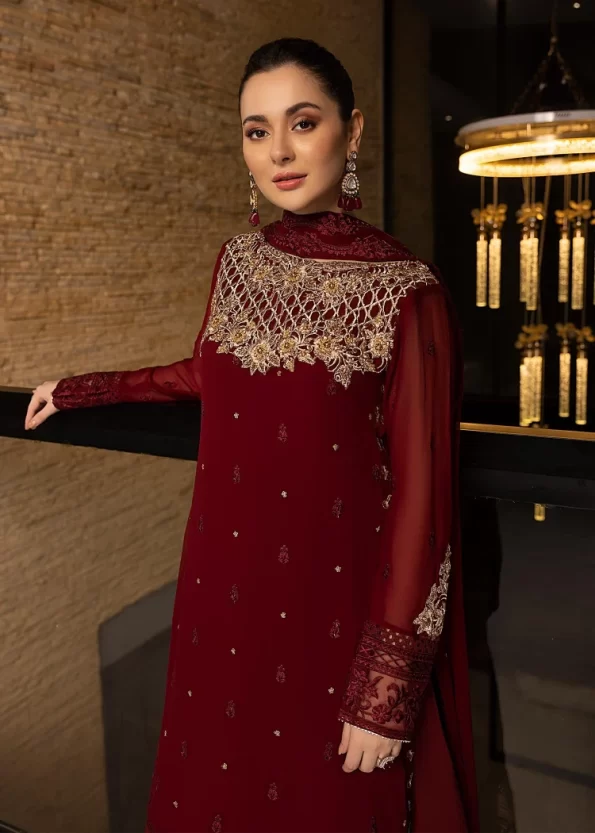 Azure Mookaite – Unstitched Chiffon 4pc Suit- What U Wear